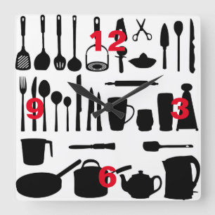Kitchen Utensils Wall Clock