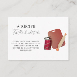 Kitchen wedding - Recipe for the bride to be Enclosure Card