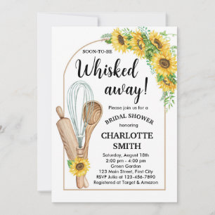 Kitchen whisked away bridal invitation sunflower