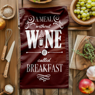 Kitchen Wisdom Meal Without Wine Tea Towel