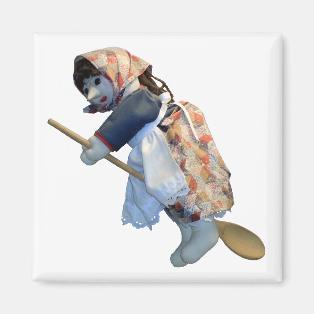 Kitchen Witch Riding Spoon magnet (Front)