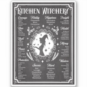 Kitchen Witchery Magic Knowledge Chart