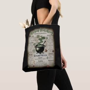 Kitchen Witchery Magical Herbs Correspondences Tote Bag