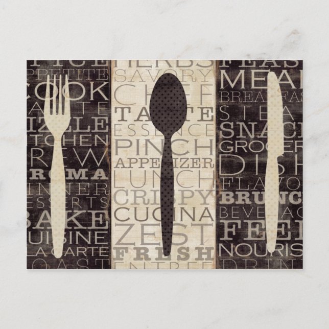 Kitchen Words Trio Postcard (Front)