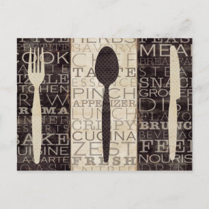 Kitchen Words Trio Postcard