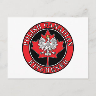 Kitchener Polish Round Canadian Leaf Postcard