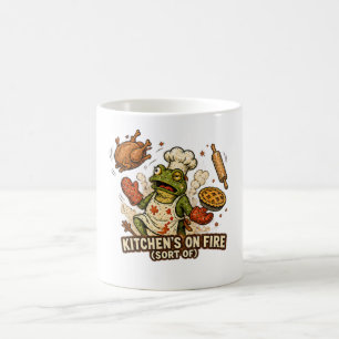 Kitchen's on Fire (Sort Of) Frog Thanksgiving Coffee Mug