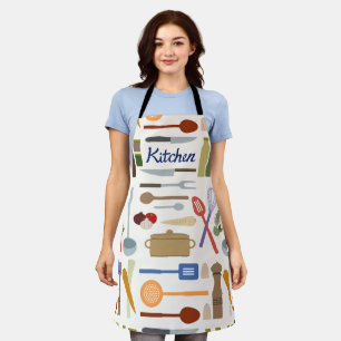Kitchenware Illustration+Type Lg Pattern Colour Apron