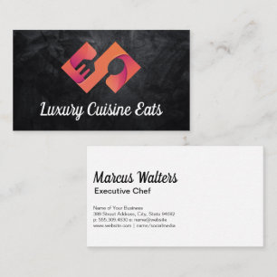 Kitchenware Logo   Black Texture Business Card