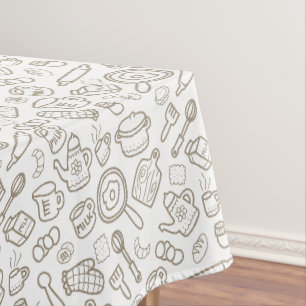 Kitchenware White Grey Tablecloth