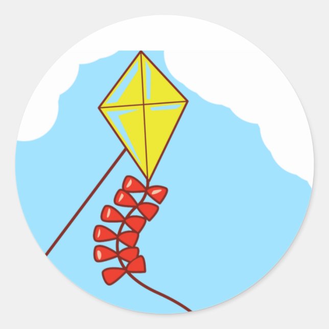 kite classic round sticker (Front)