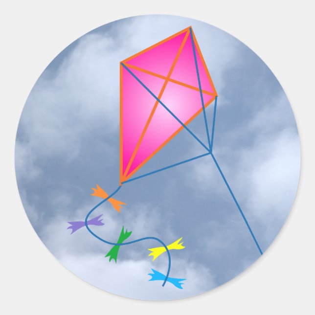 kite classic round sticker (Front)