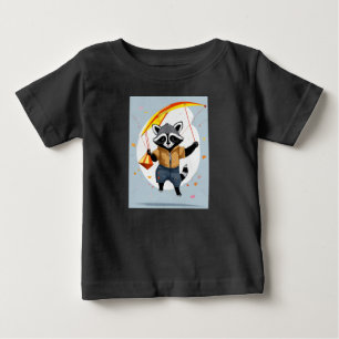 Kite Day: Little Raccoon in the Sky Baby T-Shirt