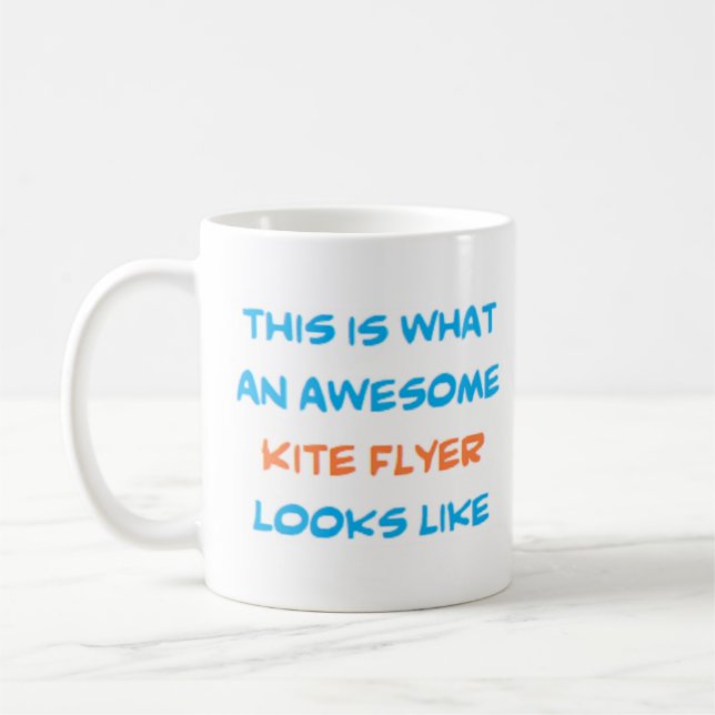 kite flyer, awesome coffee mug (Left)