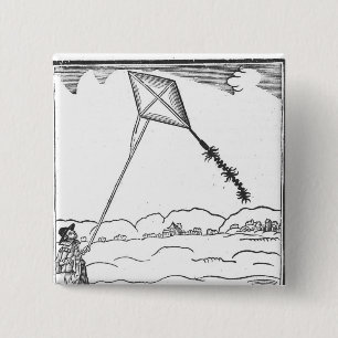 Kite Flying 15 Cm Square Badge