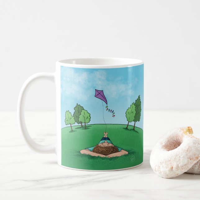 Kite Flying design Coffee Mug (With Donut)