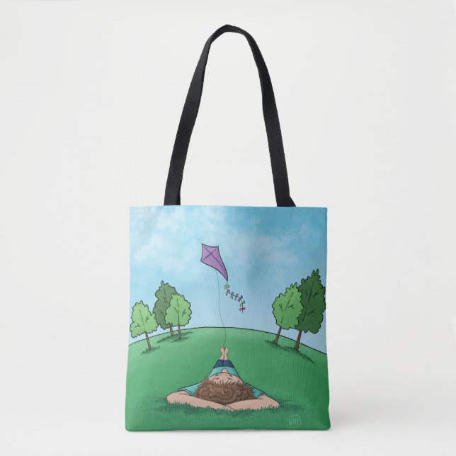 Kite Flying design Tote Bag (Front)