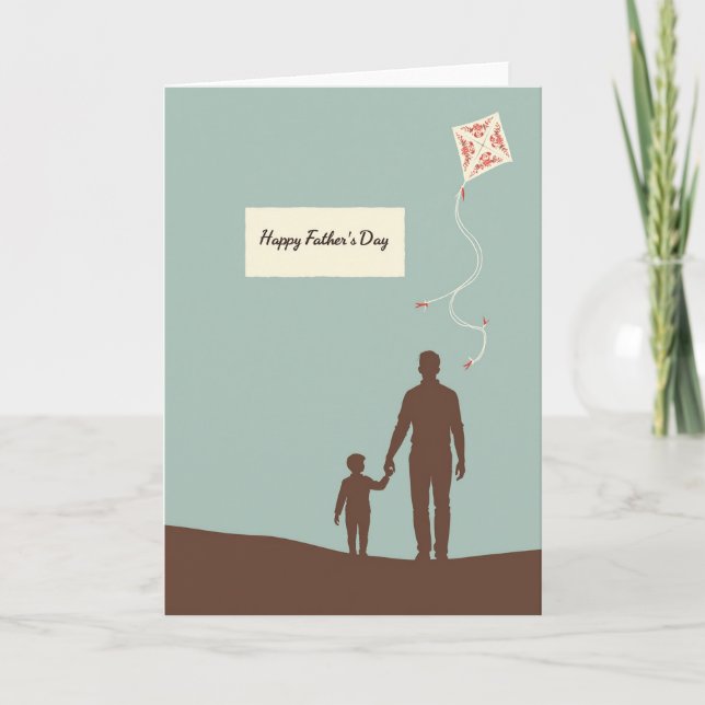 Kite Flying Fathers Day Card (Front)