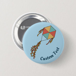 Kite Icon Light Blue 6 Cm Round Badge