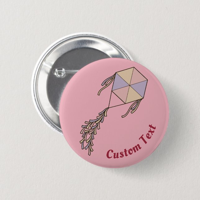 Kite Icon Pink 6 Cm Round Badge (Front & Back)