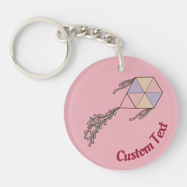 Kite Icon Pink Keychain (Front)