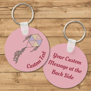 Kite Icon Pink Keychain