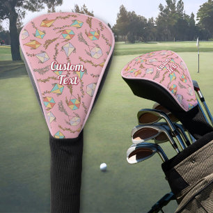 Kite Icons Pattern Pink Golf Head Cover