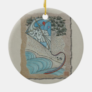 Kite & Mr. North Wind Ceramic Ornament