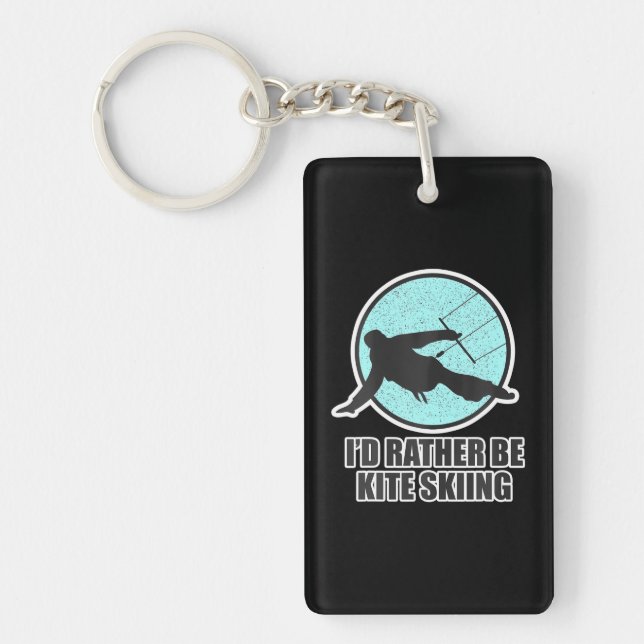 Kite Skiing for Men & Women I'd Rather be Kite Key Ring (Front)