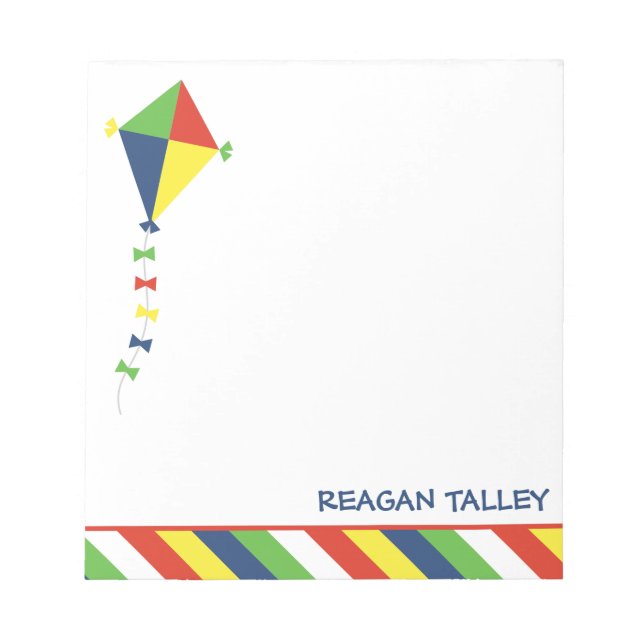 Kite Stripes Personalised Notepad (Front)