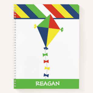 Kite Stripes Personalised Spiral Notebook