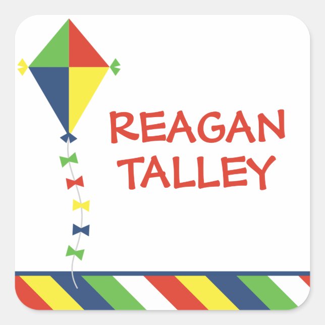 Kite Stripes Personalised Stickers (Front)