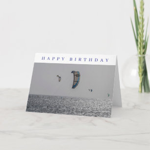 Kite-surfers view birthday card