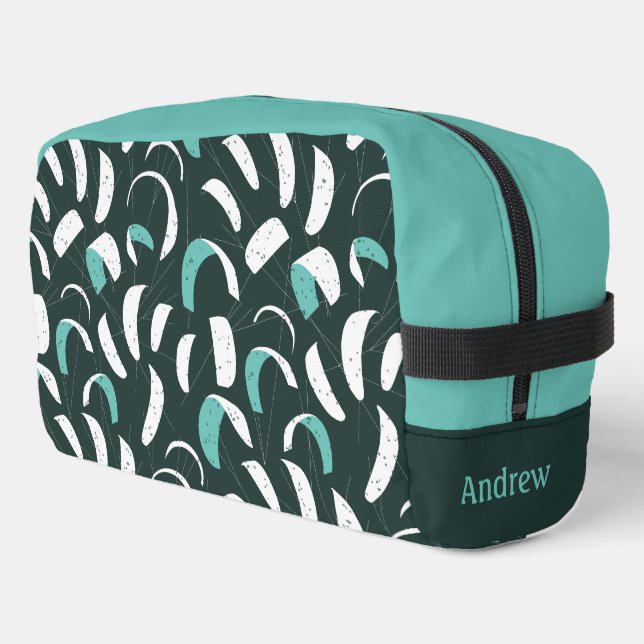 Kite Surfing Cool Blue Personalised Monogram Dopp Kit (Left Corner)