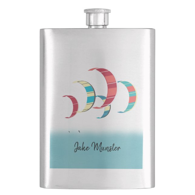 Kite Surfing Hip Flask (Front)