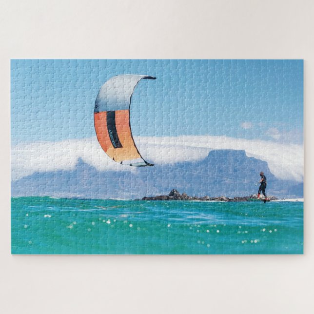 Kite Surfing Kitesurfing Sea Water Sports Summer Jigsaw Puzzle (Horizontal)