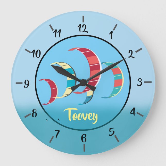 Kite Surfing Large Clock (Front)