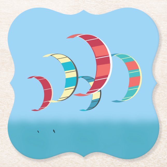 Kite Surfing Paper Coaster (Front)