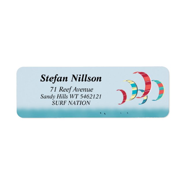 Kite Surfing Return Address Label (Front)