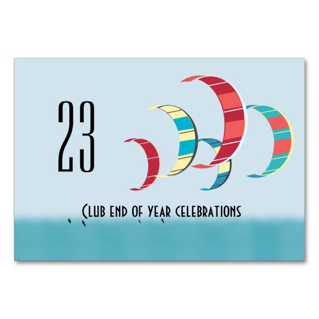 Kite Surfing Table Number (Front)