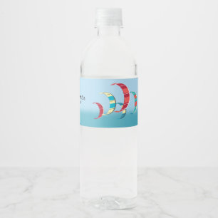Kite Surfing Water Bottle Label