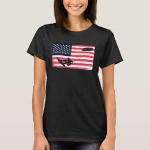 Kiteboarder American Flag Kitesurfer Kite USA Kite T-Shirt