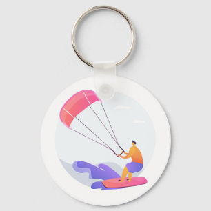Kiteboarder kitesurfer key ring
