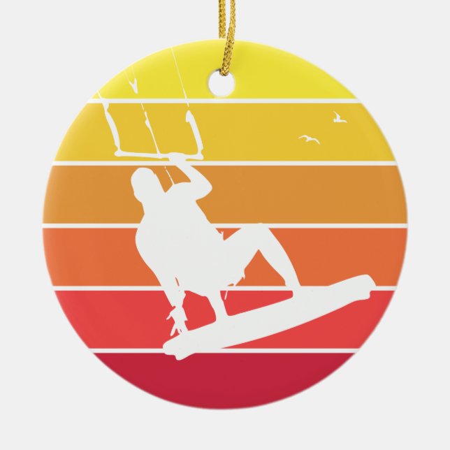 Kiteboarding Ceramic Ornament (Front)