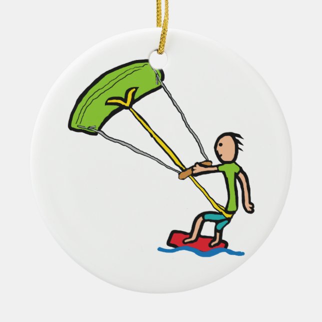 Kiteboarding Ceramic Ornament (Front)