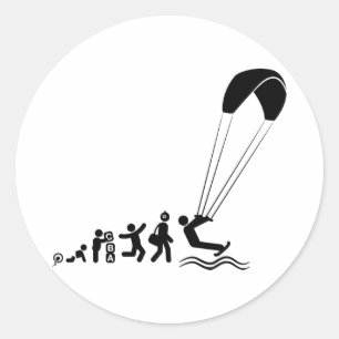 Kiteboarding Classic Round Sticker