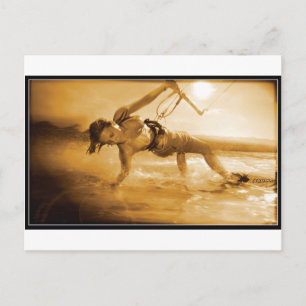 Kiteboarding Girl Postcard