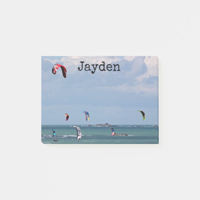 Kiteboarding racing personalised post-it notes (Front)