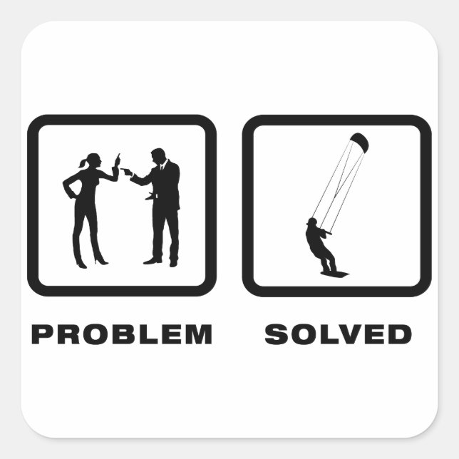 Kiteboarding Square Sticker (Front)