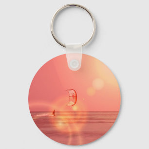 Kiteboarding Sunset Keychain